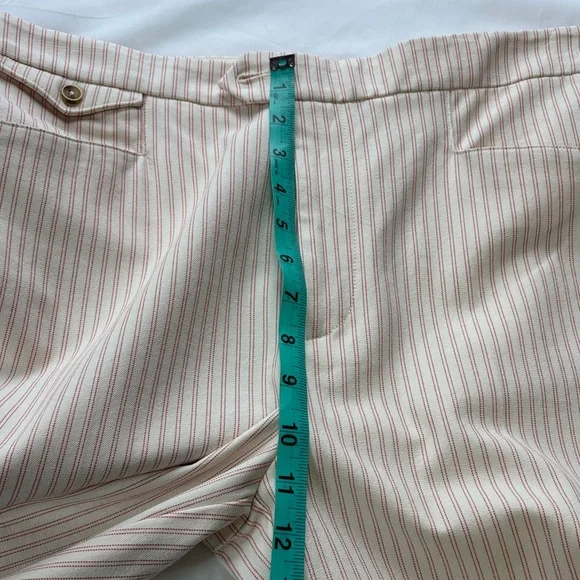 ๐ค Anthropologie Essential Slim Striped Cream Pants Size 12 ๐ค - Picture 14 of 16